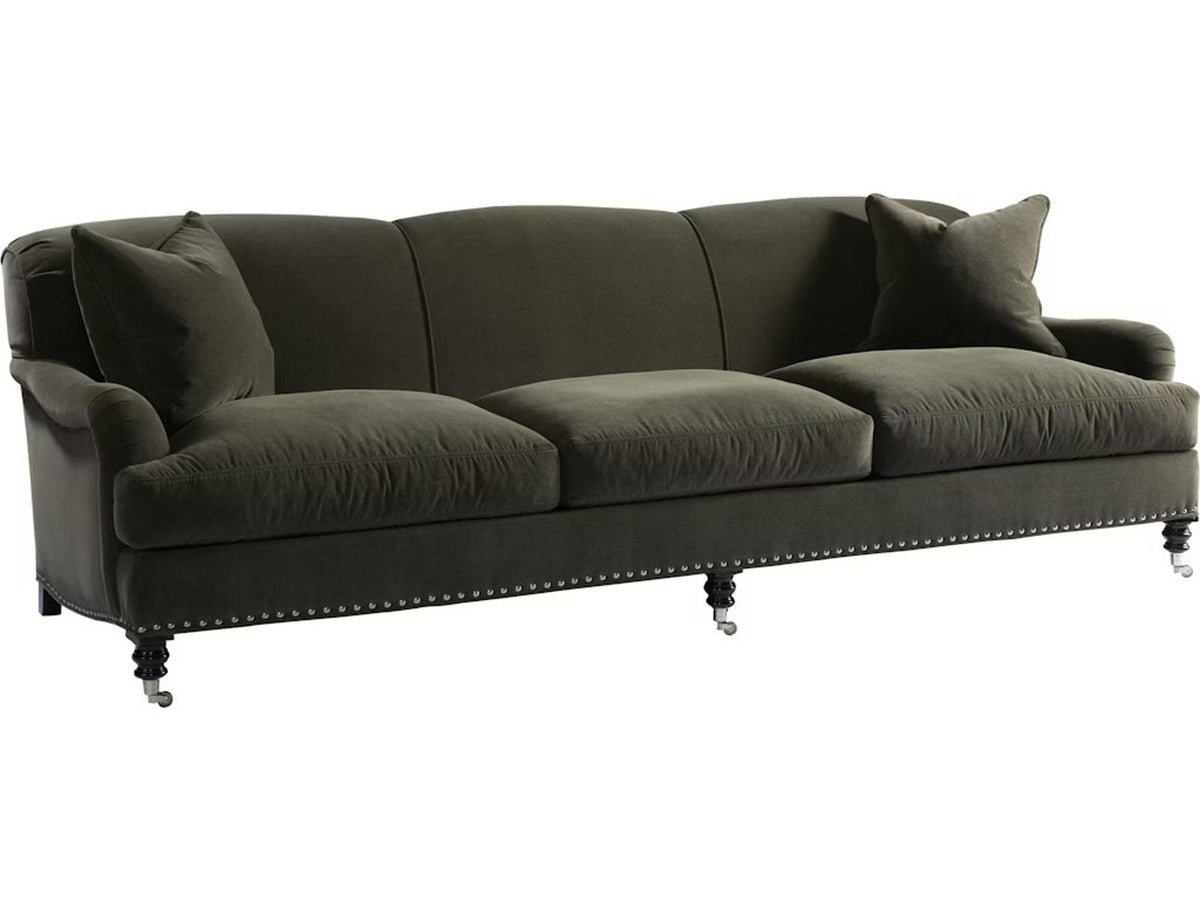 Albert Mid-Sofa with Caster Legs and Nailhead Trim
