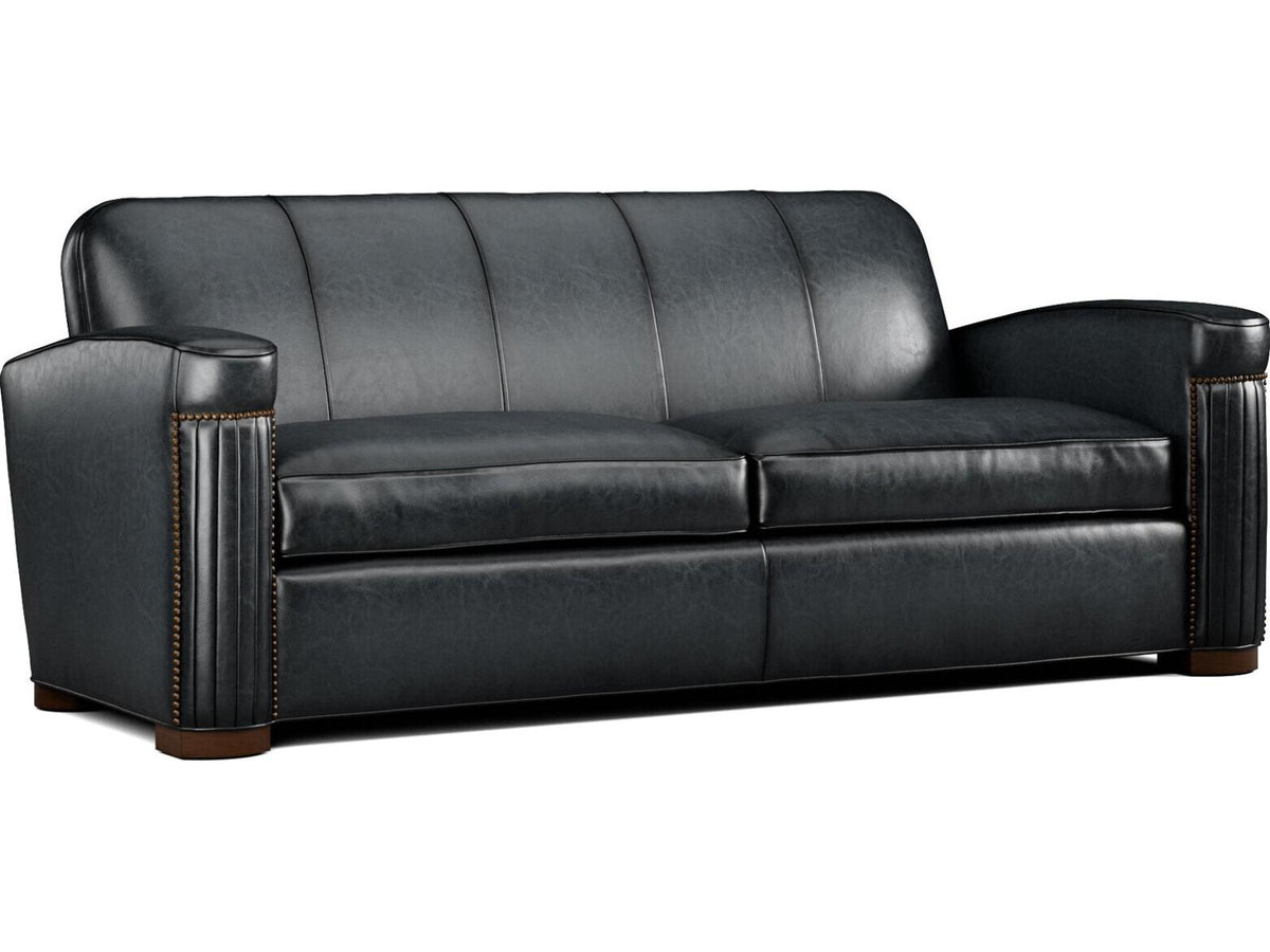 Jacques Leather Sofa with Nailhead Trim