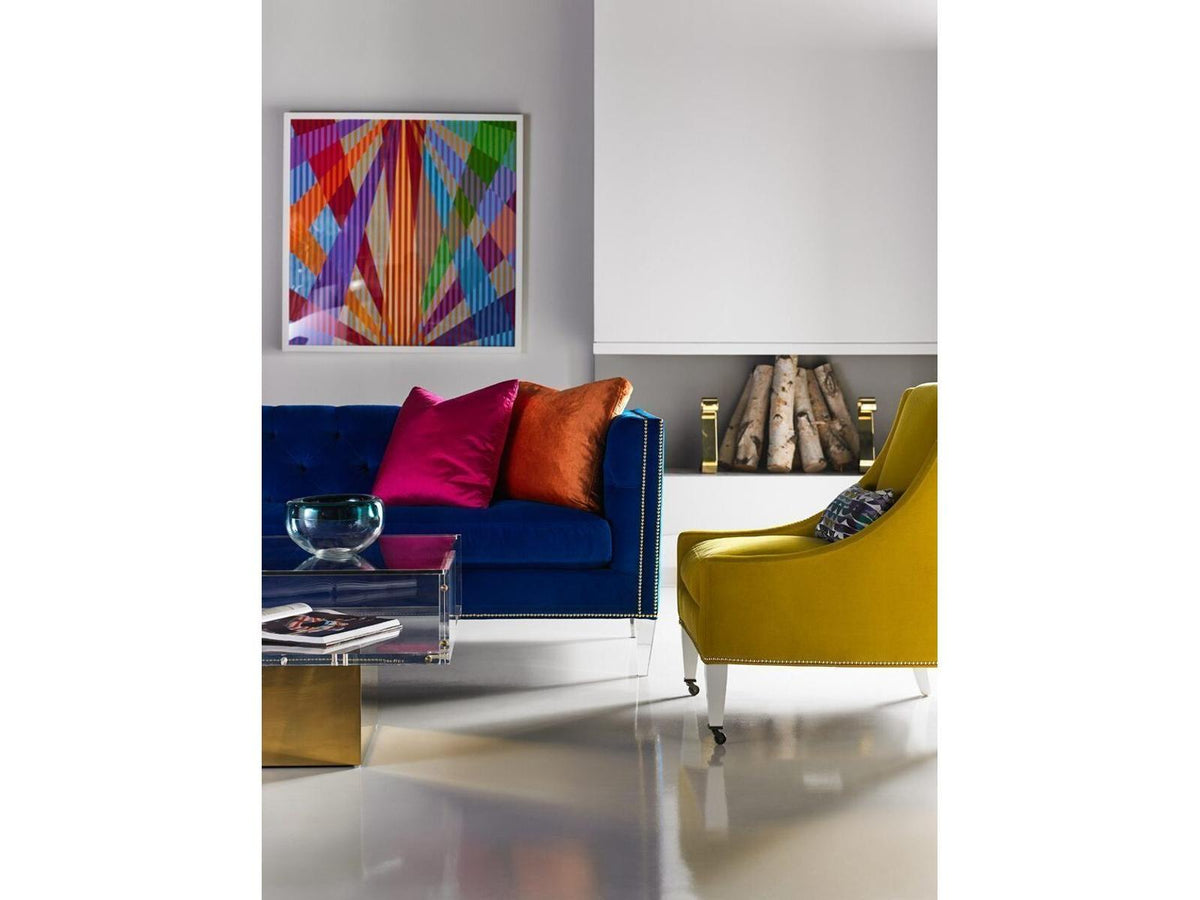 Wright Modern Stationary Sofa with Acrylic Legs