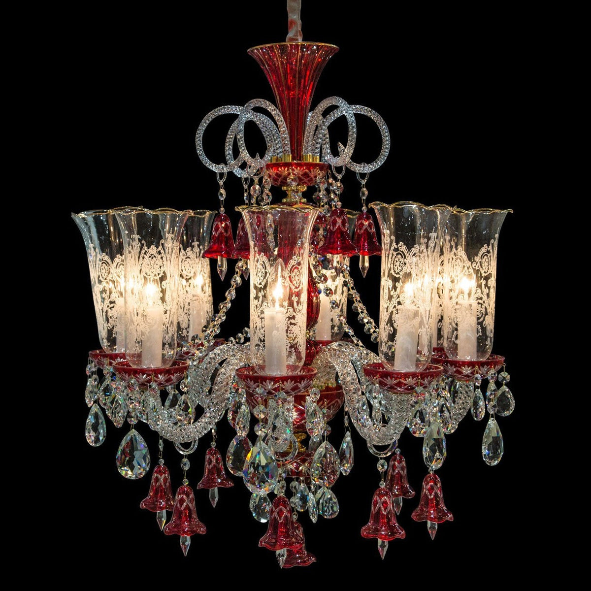 Michael Amini Lighting Winter Palace 8 Light Chandelier Red