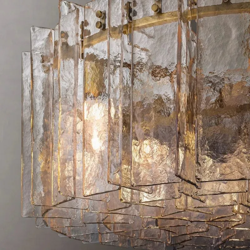 Lattice Glass Round Chandelier 37"
