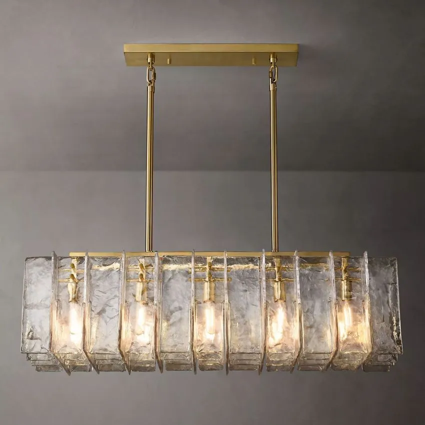 Lattice Linear Glass Chandelier 49"
