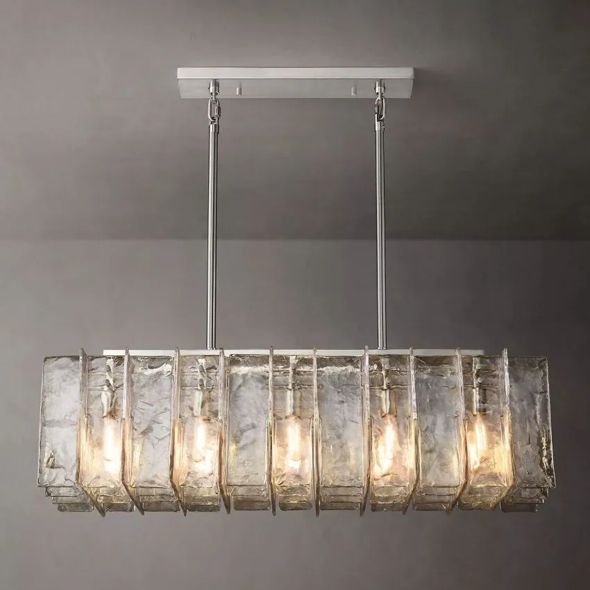 Lattice Linear Glass Chandelier 49"