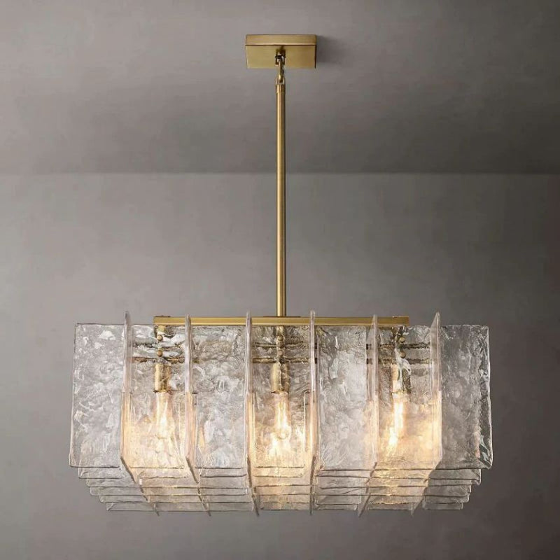 Lattice square chandelier 37"