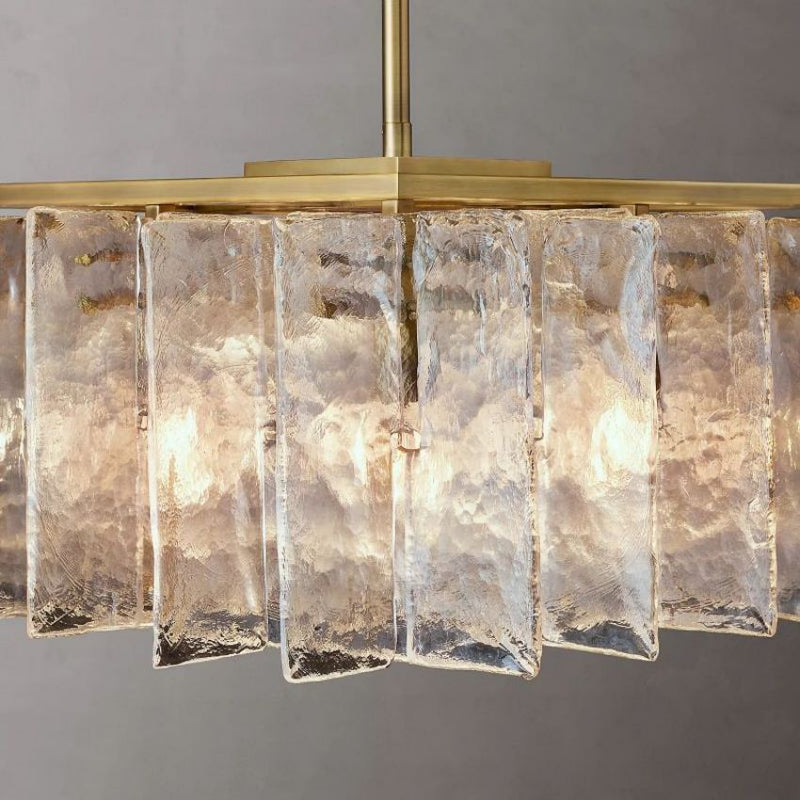 Lattice square chandelier 37"