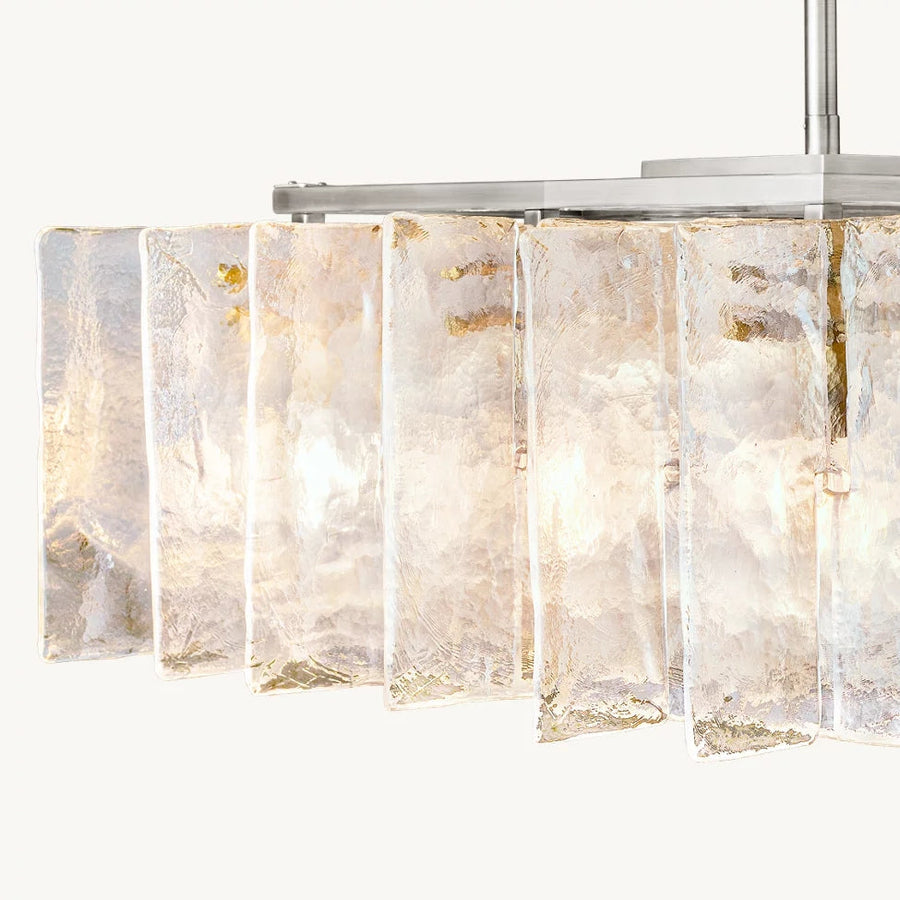 Lattice square chandelier 37"