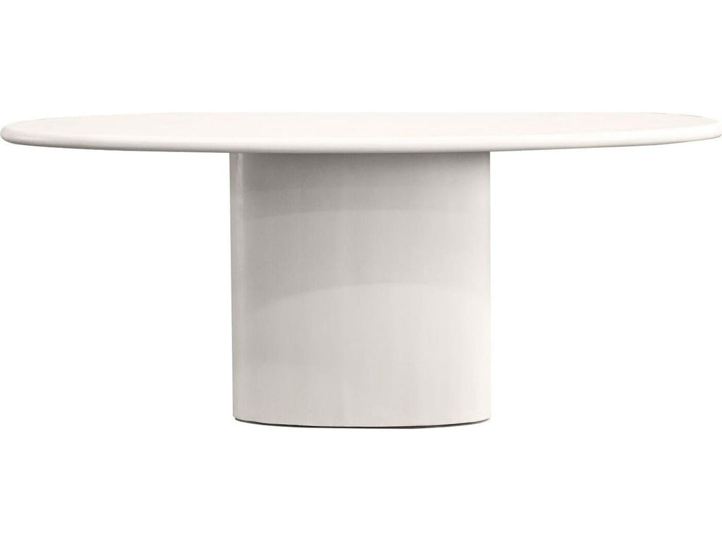 Tugg 87-Inch Oval Dining Table in Ivory Tusk Microskin