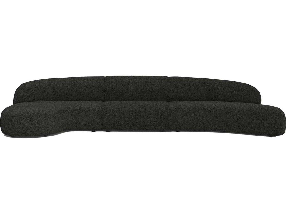Moritz 3-Piece Licorice Boucle Fabric Sectional Sofa Right Chaise