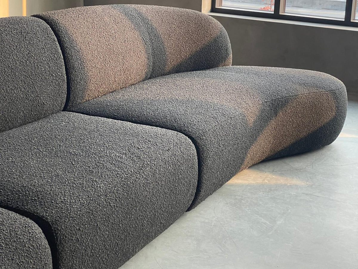 Moritz 3-Piece Licorice Boucle Fabric Sectional Sofa Right Chaise