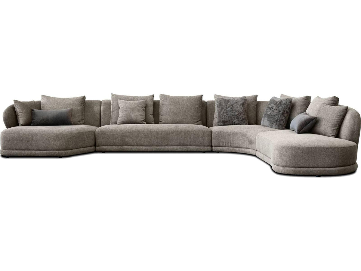 Voltaire 4-Piece Brindle Brown Fabric Modular Sectional Sofa
