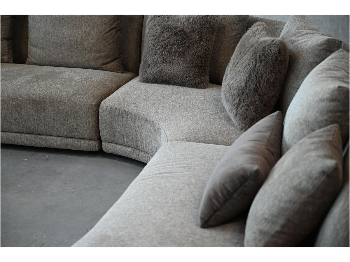 Voltaire 4-Piece Brindle Brown Fabric Modular Sectional Sofa
