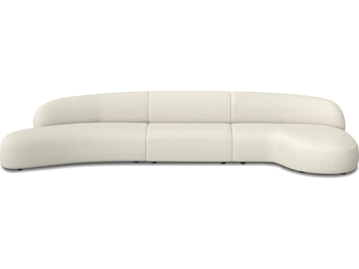 Moritz 3-Piece Sectional Sofa in Alabaster Tweed Fabric