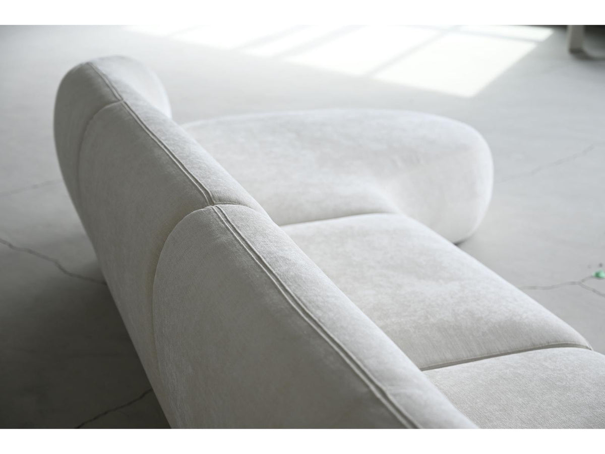 Moritz 3-Piece Sectional Sofa in Alabaster Tweed Fabric