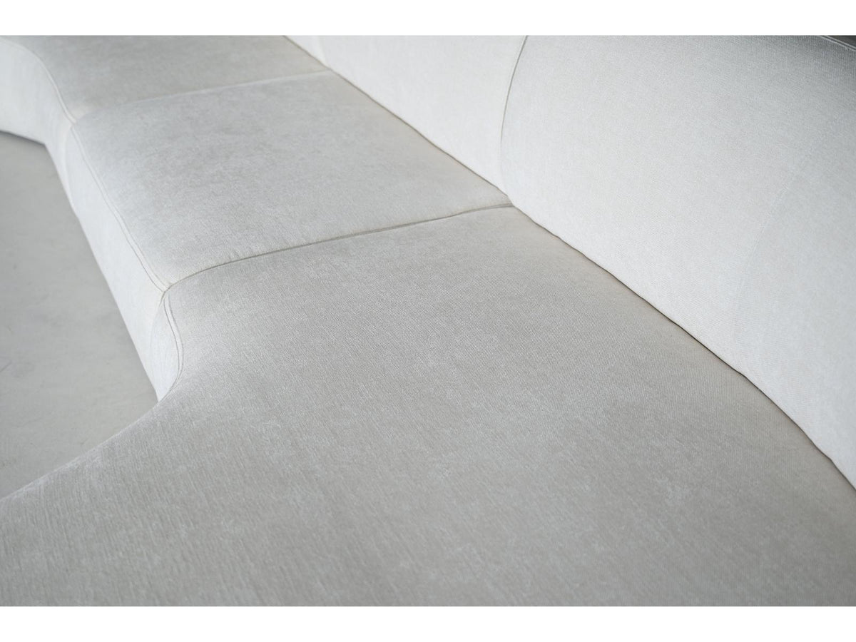 Moritz 3-Piece Sectional Sofa in Alabaster Tweed Fabric