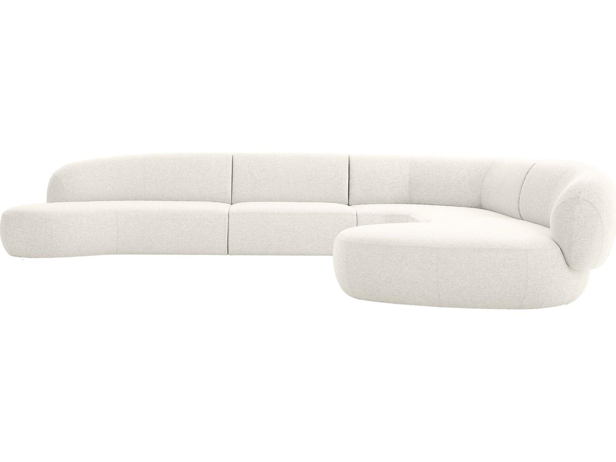 Moritz 4-Piece Modular Alabaster Fabric Sectional Sofa