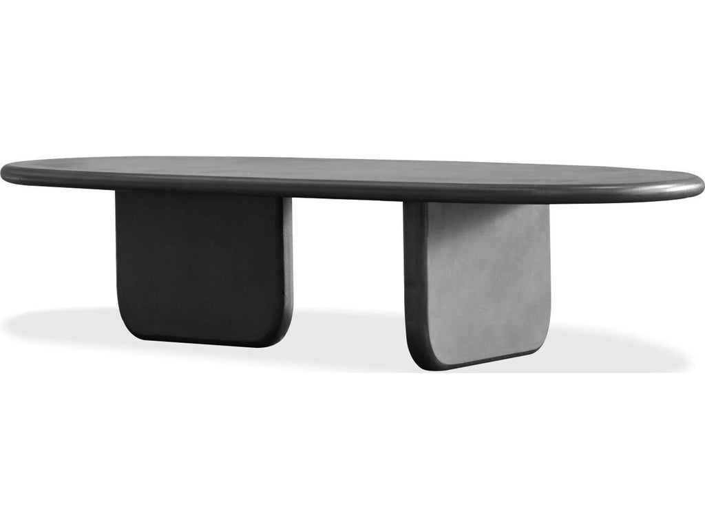 Hana Oval Coffee Table in Dusk Black Micro Skin