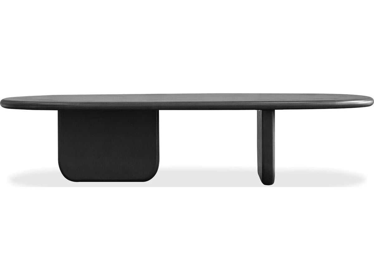 Hana Oval Coffee Table in Dusk Black Micro Skin