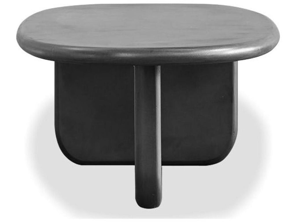 Hana Oval Coffee Table in Dusk Black Micro Skin