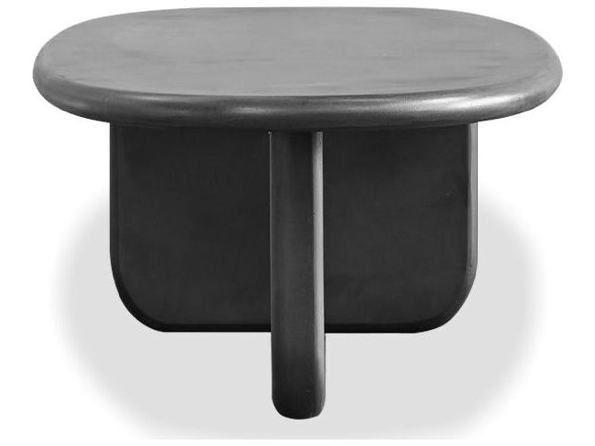 Hana Oval Coffee Table in Dusk Black Micro Skin