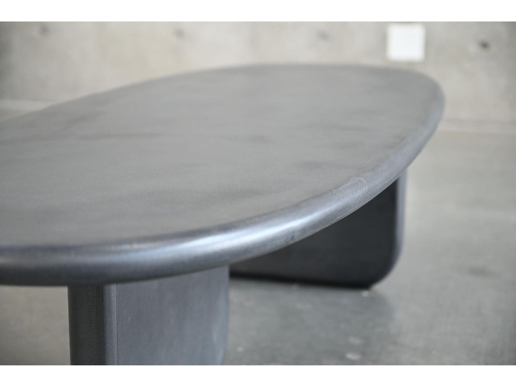 Hana Oval Coffee Table in Dusk Black Micro Skin