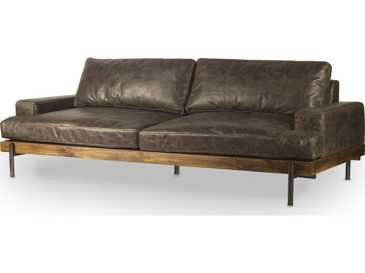 Mercana Colburne II 3-Seat Genuine Leather Sofa in Brown