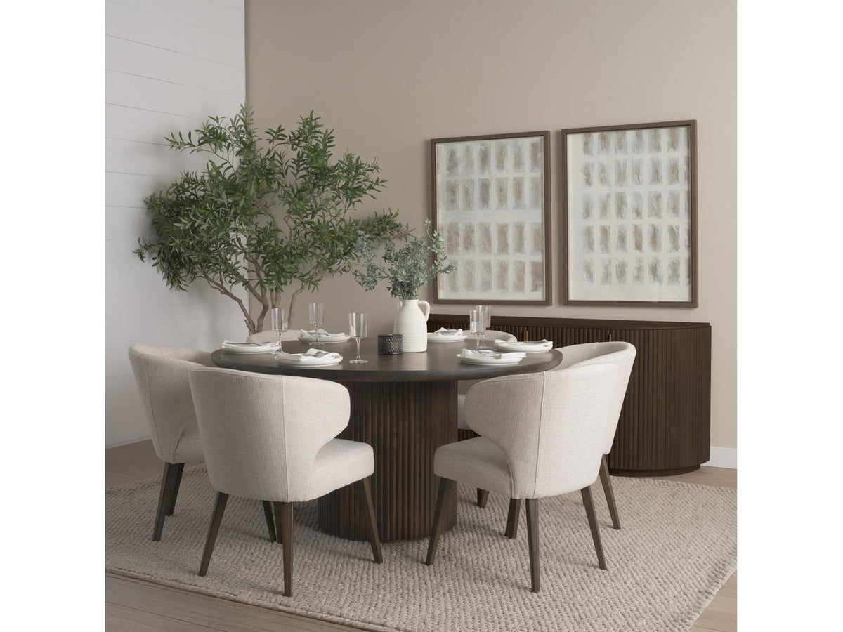 Terra Fluted Dining Table - 6 Niles Chairs - Terra Sideboard