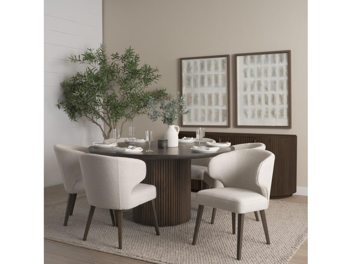 Terra Fluted Dining Table - 6 Niles Chairs - Terra Sideboard