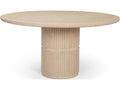 Mercana Sorrano 59 Botticino Marble Round w/ Fluted Base Dining Table,"<div class="flex-col">
<span class="font-semibold">Features</span><ul>
<li class="text-sm"><div>59.0L x 59.0W x 30.5H</div></li>
<li class="text-sm"><div>Crafted from Botticino marble