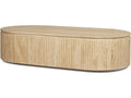 Mercana Elara Ribbed Oblong Travertine Coffee Table