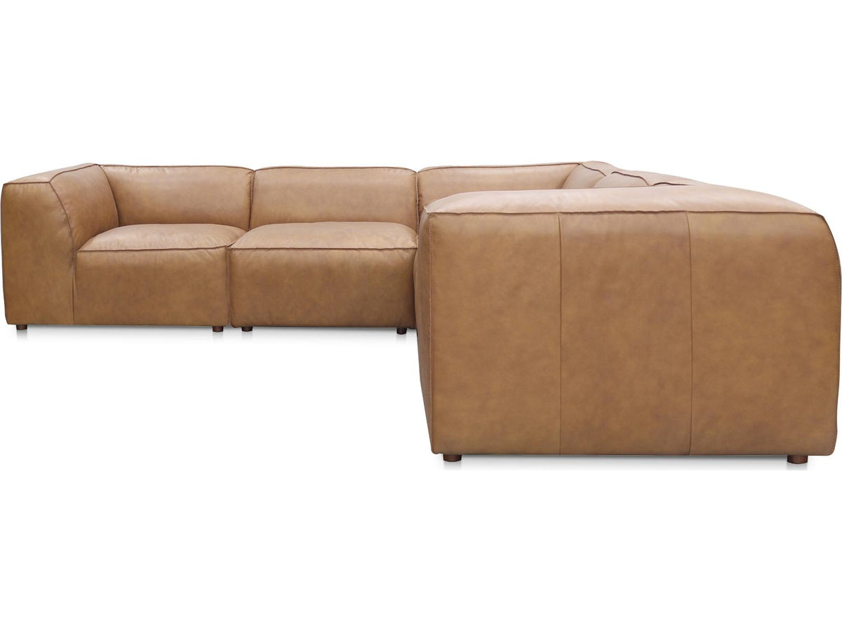 Form 5-Seat Full Top-Grain Leather Sectional Sofa in Sonoran Tan