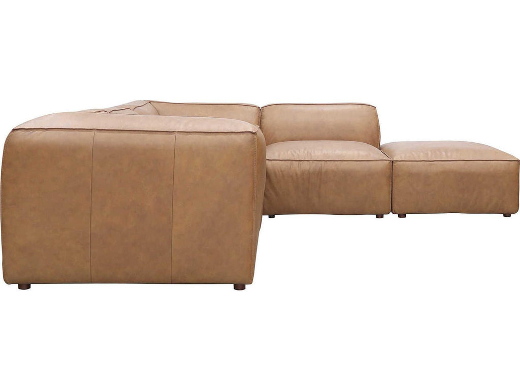 Form 5-Seat Full Top-Grain Leather Sectional Sofa in Sonoran Tan