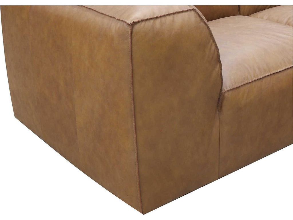 Form 5-Seat Full Top-Grain Leather Sectional Sofa in Sonoran Tan