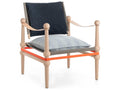 Twain Accent Chair with Leather Arms and Fabric Upholstery