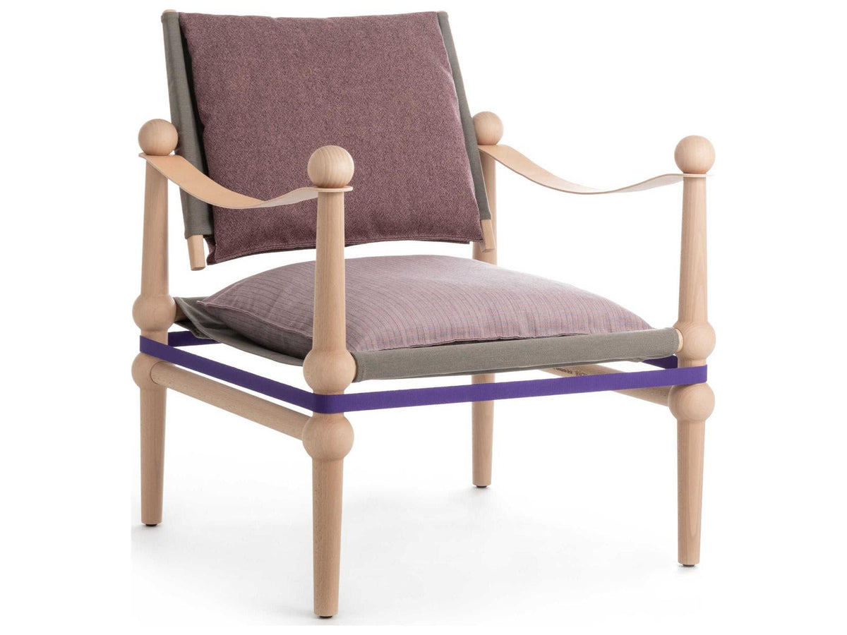 Twain Accent Chair with Leather Arms and Fabric Upholstery