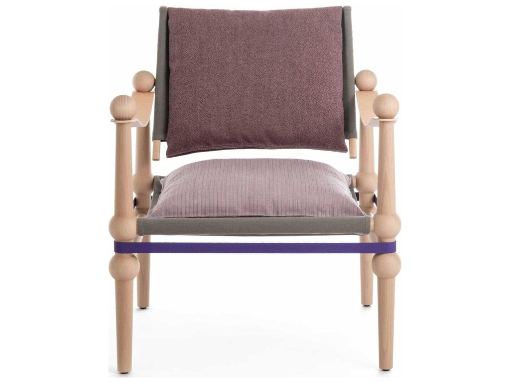 Twain Accent Chair with Leather Arms and Fabric Upholstery