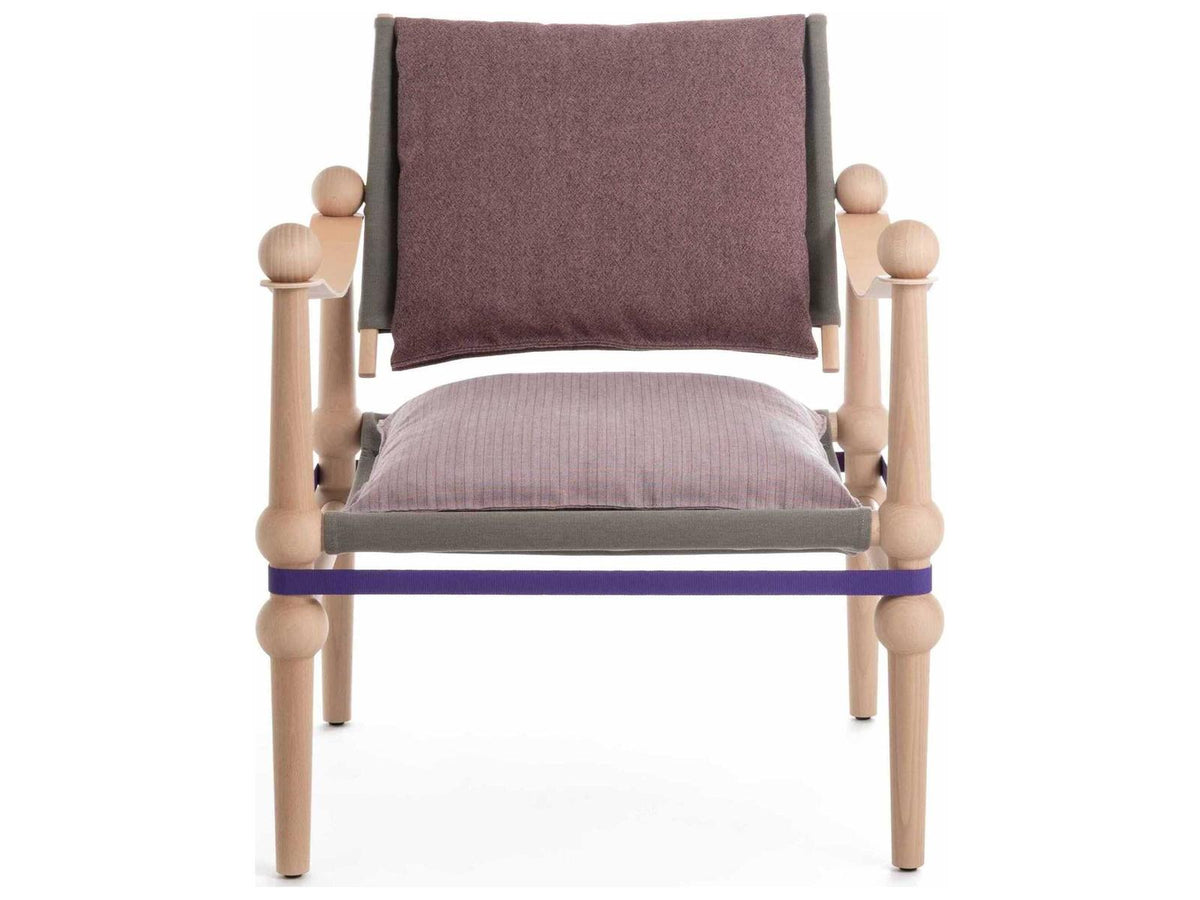 Twain Accent Chair with Leather Arms and Fabric Upholstery