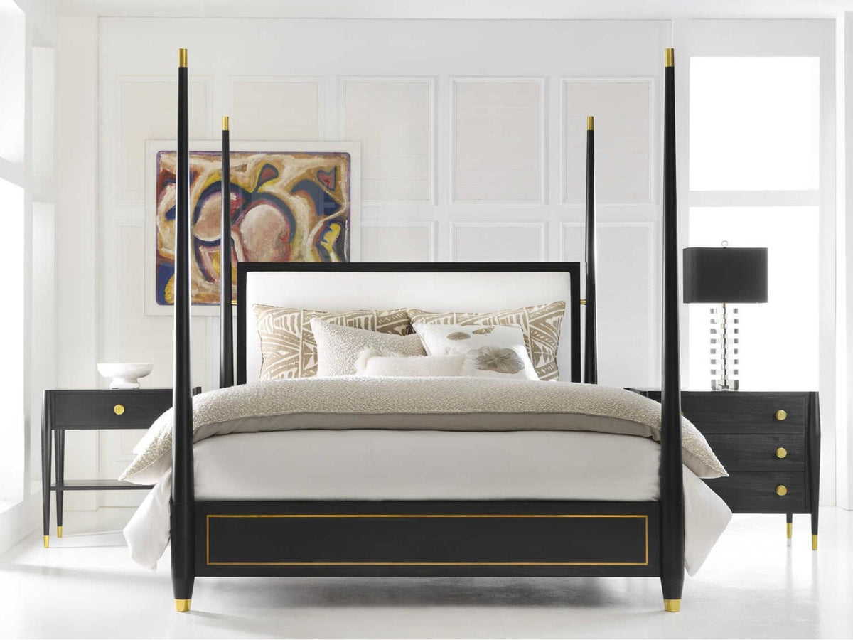 Concourde Black Wood King Four Poster Bedroom Set