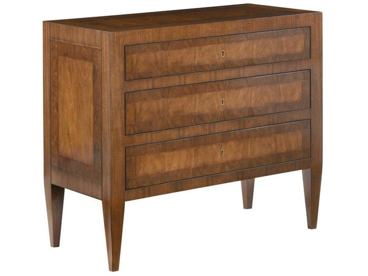 Verona 3-Drawer Mahogany Wood Nightstand in Brown