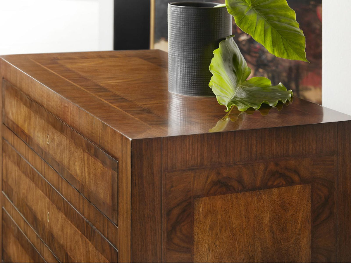 Verona 3-Drawer Mahogany Wood Nightstand in Brown