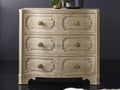 Noelle 3-Drawer Nightstand in Beige Oak with Brass Handles