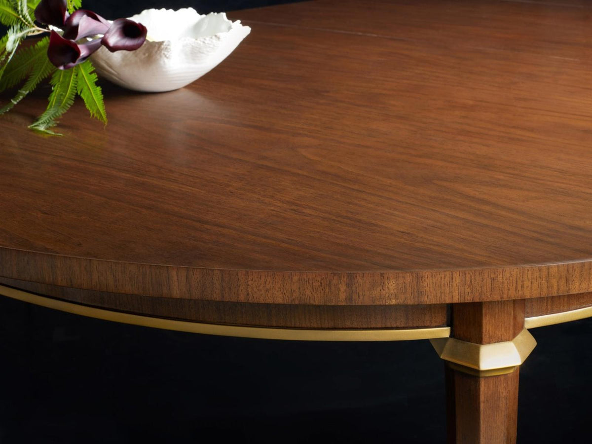 Norris Oval Extendable Wood Dining Table in Walnut