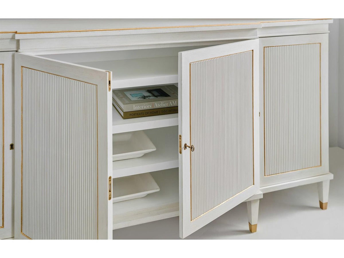 Swedish 76-Inch Sideboard with Gold Leaf Detailing