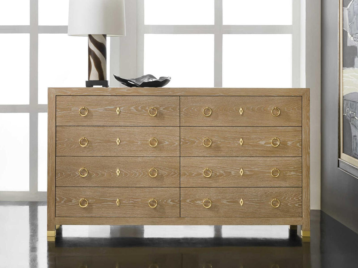 Ventura Beige Oak Wood Double Dresser