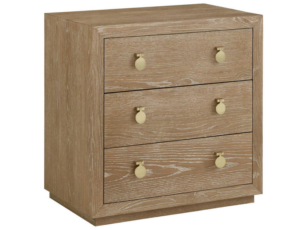 Mirage 3-Drawer Beige Oak Wood Nightstand