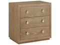 Mirage 3-Drawer Beige Oak Wood Nightstand