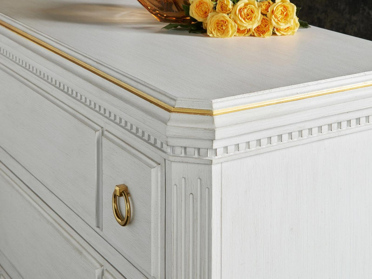 Covington 3-Drawer Oak Wood Nightstand in Antique White
