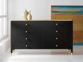 Niles Black Double Dresser with Brass Accents