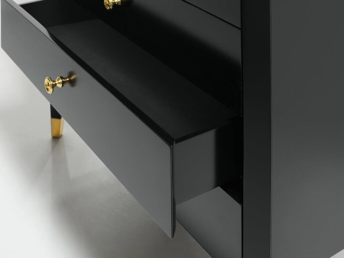 Niles Black Double Dresser with Brass Accents