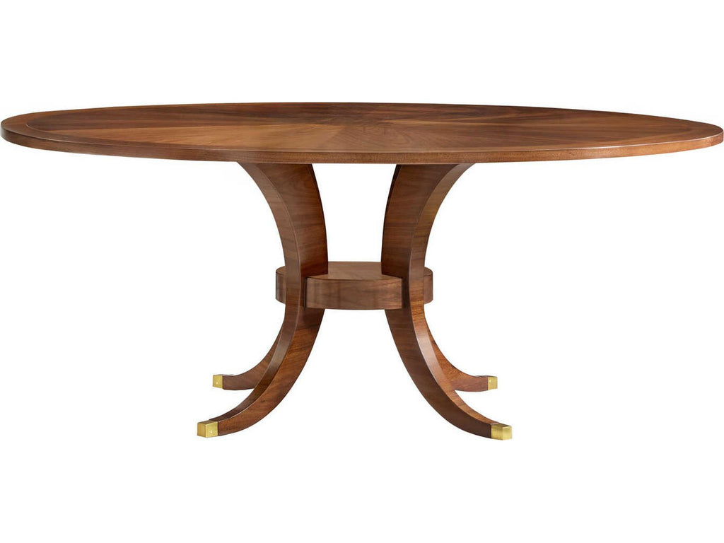 Riviere 72-Inch Round Dining Table in Crown Walnut Veneer