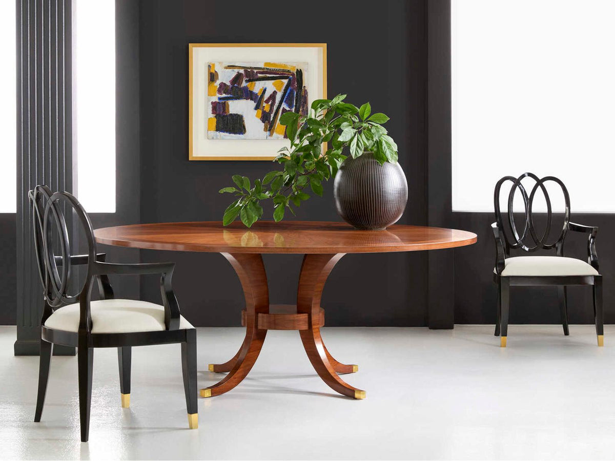 Riviere 72-Inch Round Dining Table in Crown Walnut Veneer